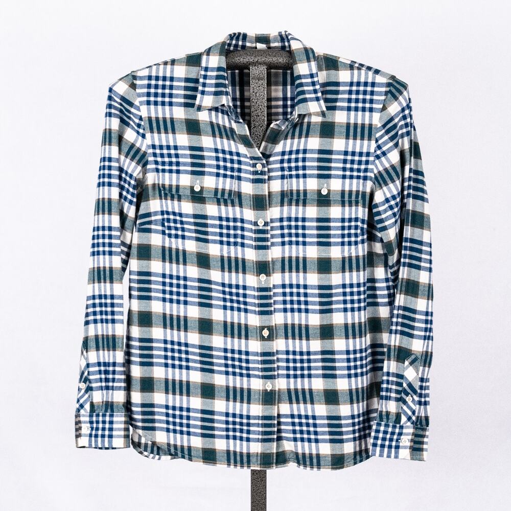 LL Bean Signature Women's Long Sleeve Flannel Shirt Size 8 (Small) Cabin Classic